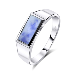 Blue Point Stone Silver Rings NSR-2379